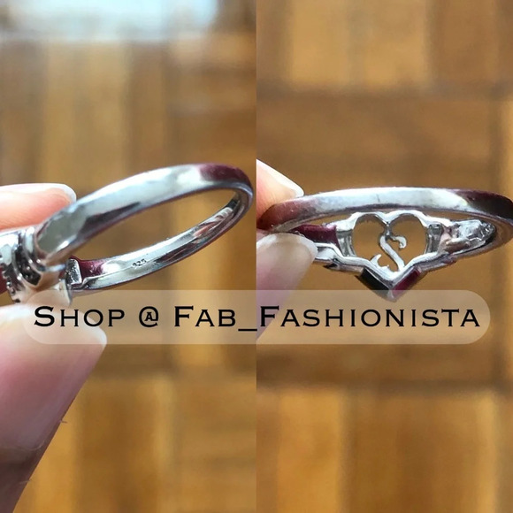 Black & White Diamond Promise Ring in Sterling Silver size 6.75 - Picture 7 of 9